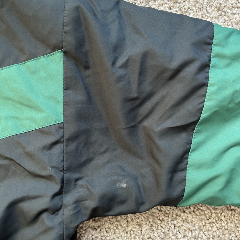 Urban Outfitters Black Green White Striped Puffer Jacket Size XS - Picture 10 of 13